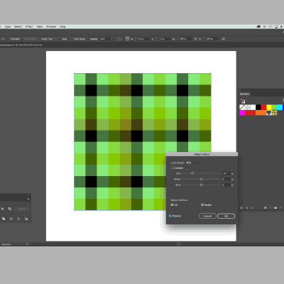adjust color image pattern swatch illustrator