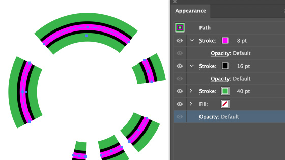 path eraser appearance with multiple strokes and then split apart