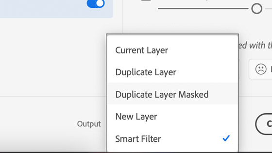 colorize filter output options such as mask and current layer etc