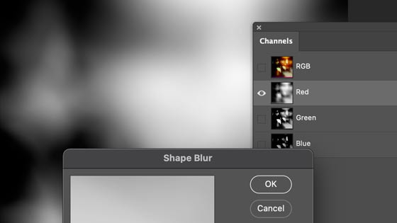 shape blur black and white effect