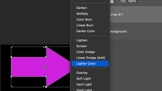modes blending in the layers panel