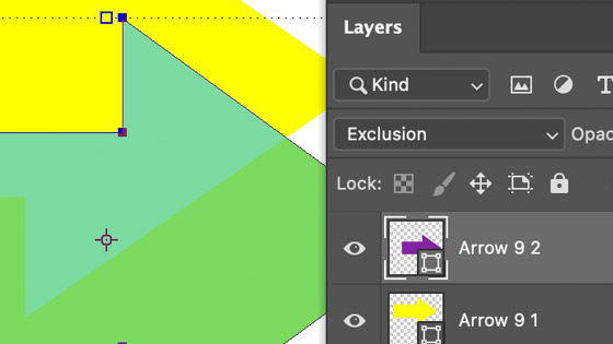 shapes blending of layers