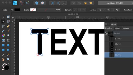 text to curves