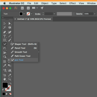 join tool in Adobe Illustrator toolbar