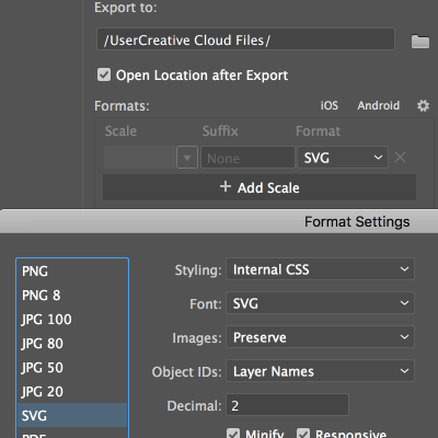 export svg illustrator files